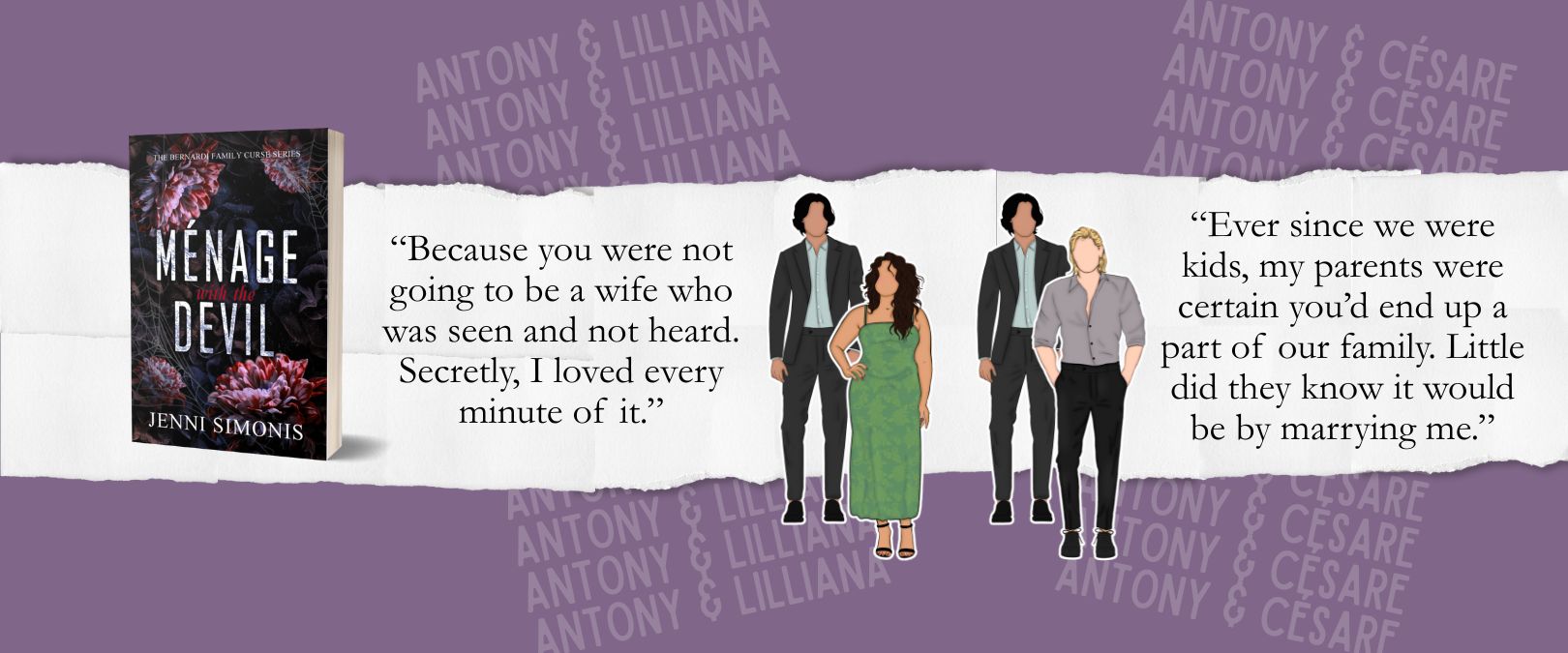 Book cover, Antony, Lilliana, and Cesare